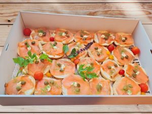 Smoked Salmon On Mini Bagel Moon